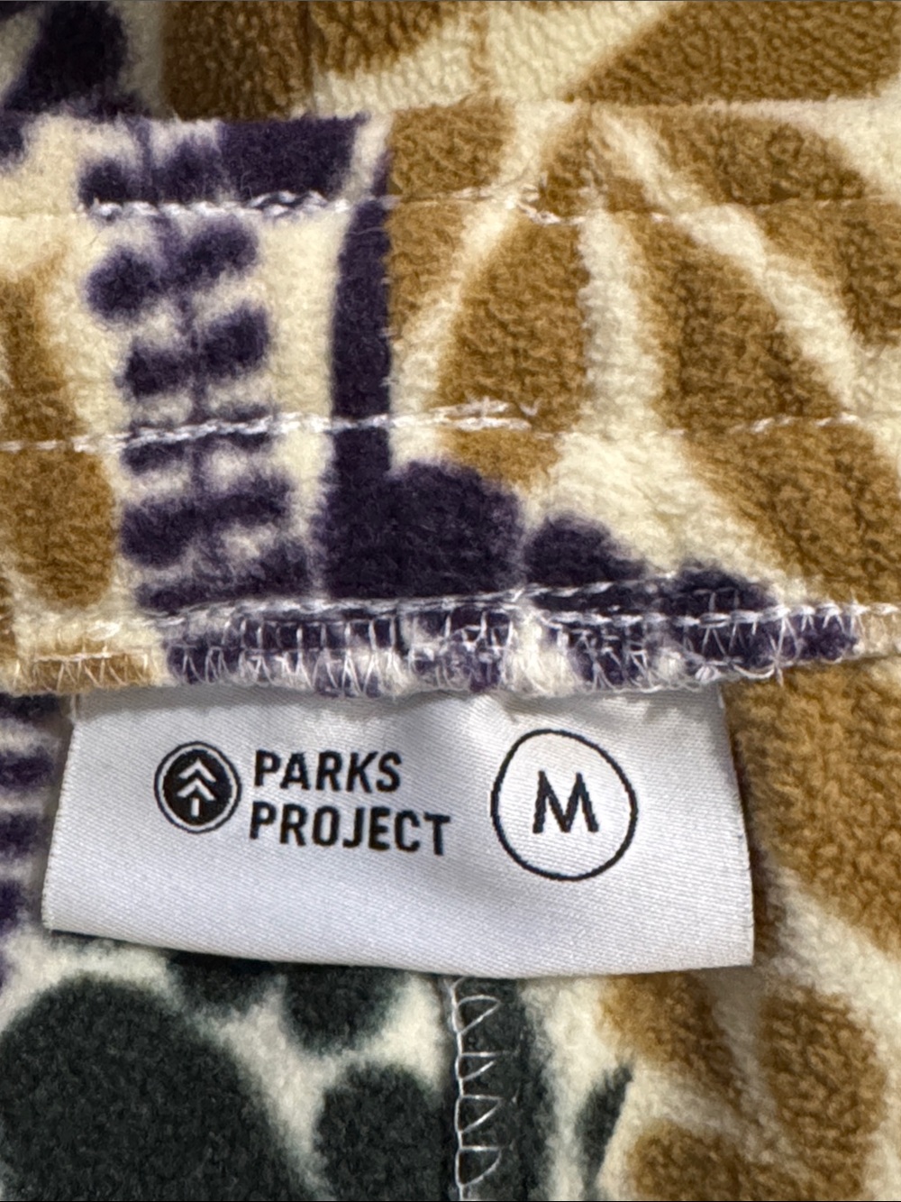 Parks Project Big Sur Ferns Polar Fleece Joggers Tan Green Purple Drawstring-M - Picture 9 of 12